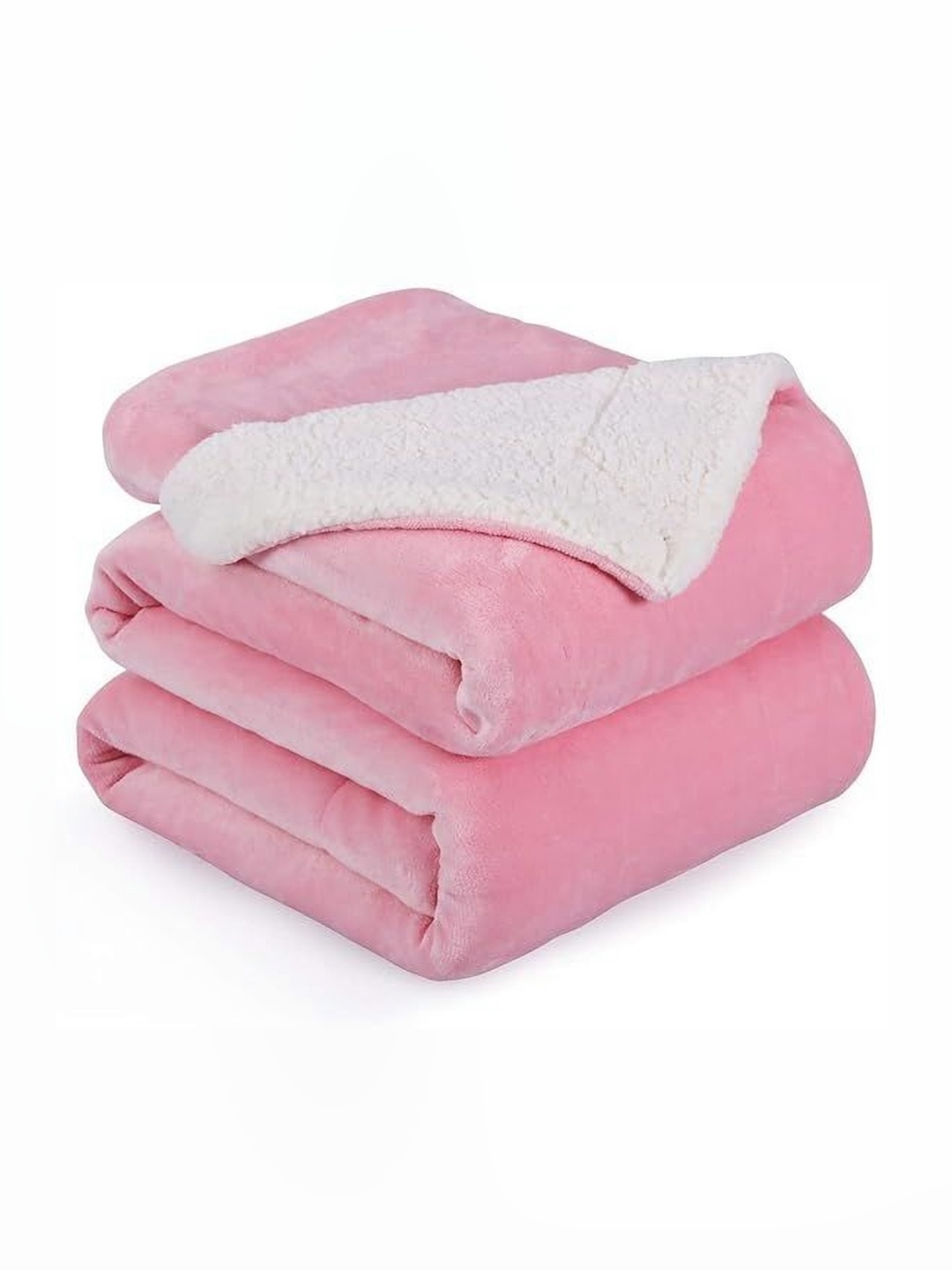 

LA VERNE Pink & White Heavy Winter 500 GSM Single Bed Blanket
