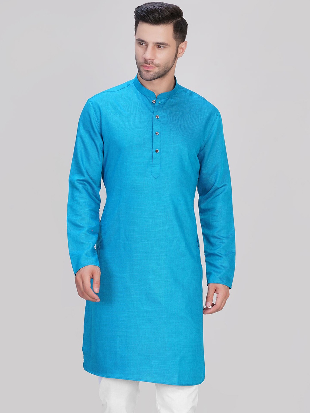 

LA'SCOOT Men Regular Kurta with Pyjamas, Blue