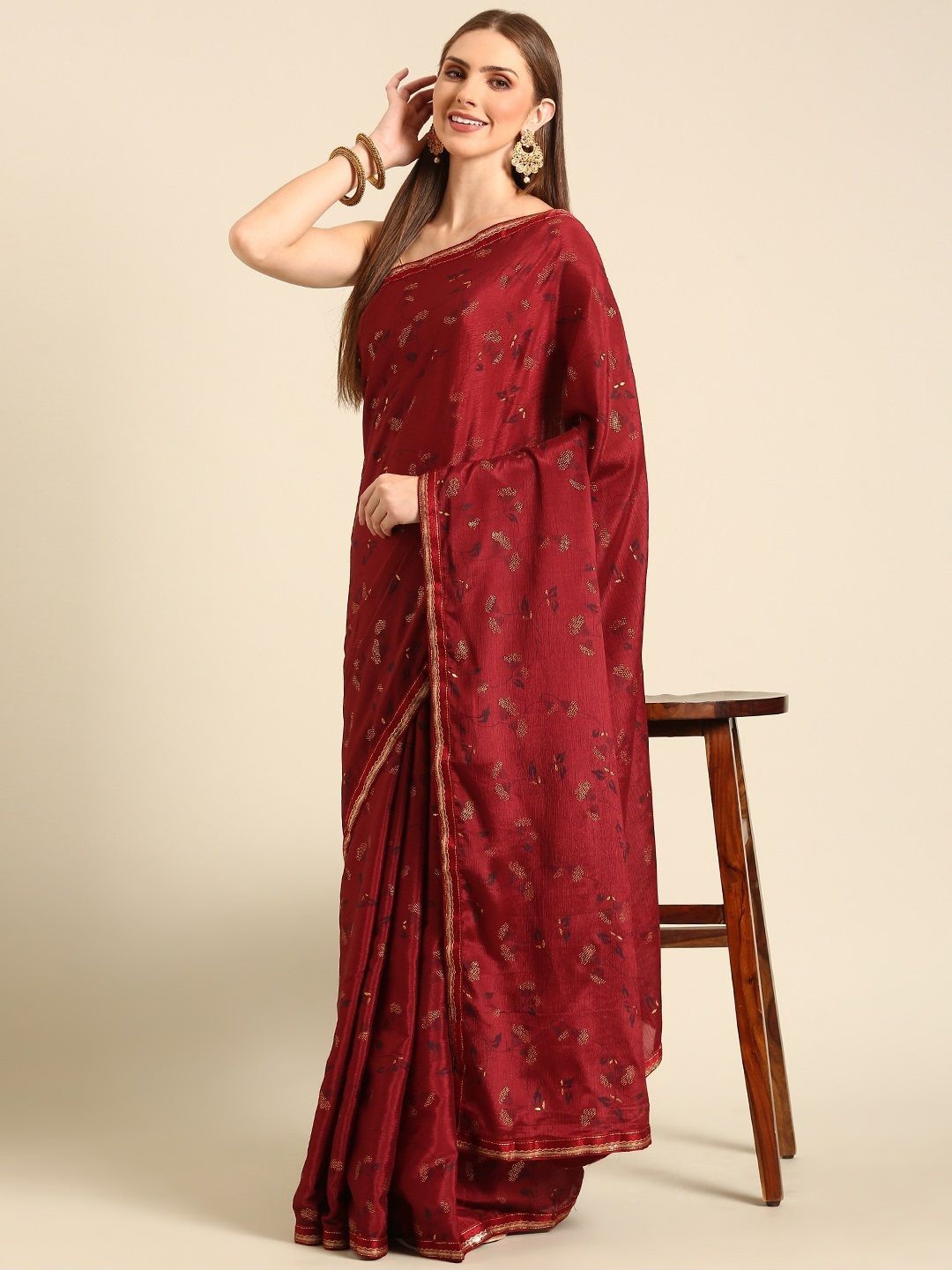 

all about you Floral Saree, Maroon