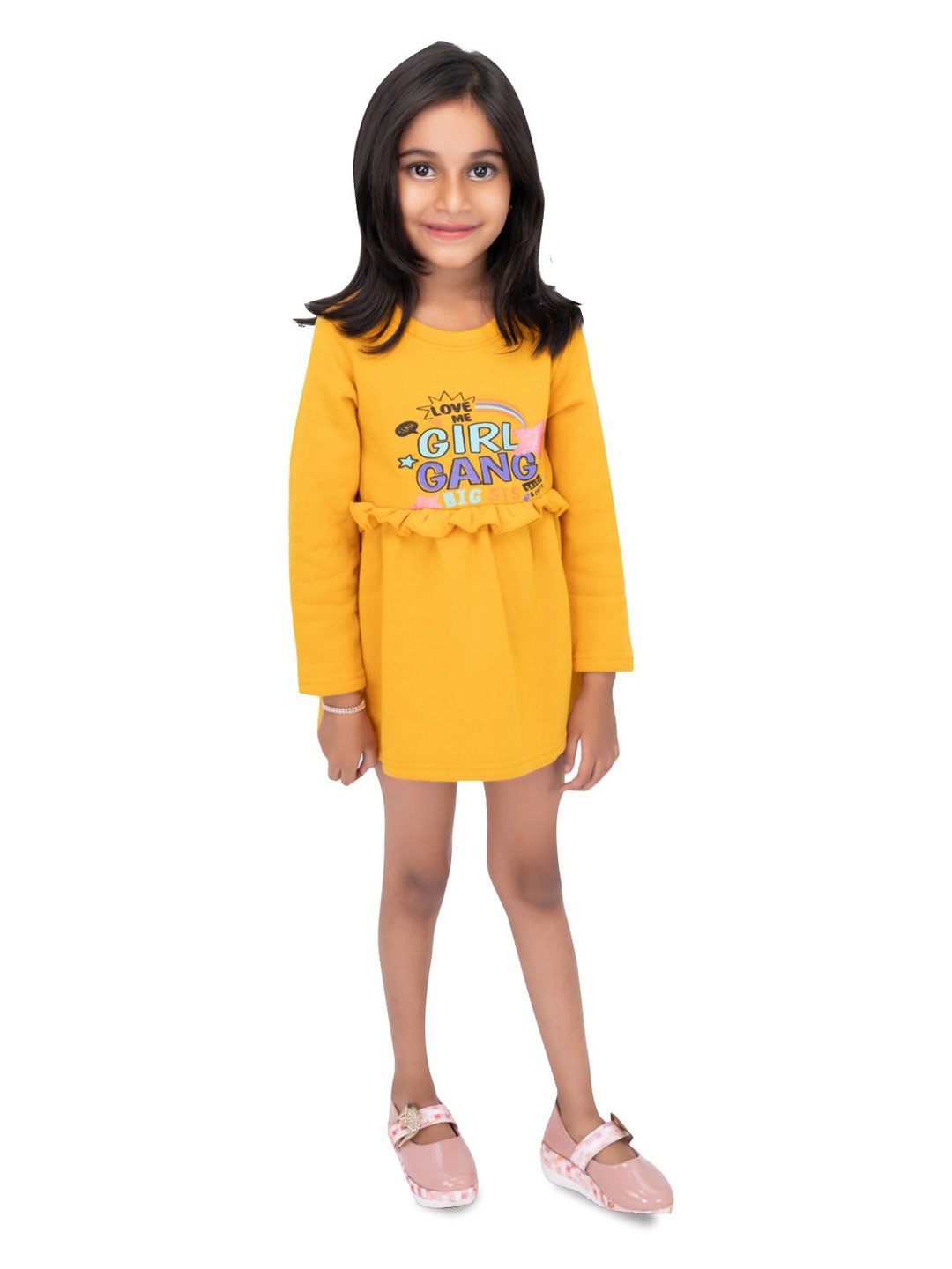 

BAESD Girls Print A-Line Dress, Yellow