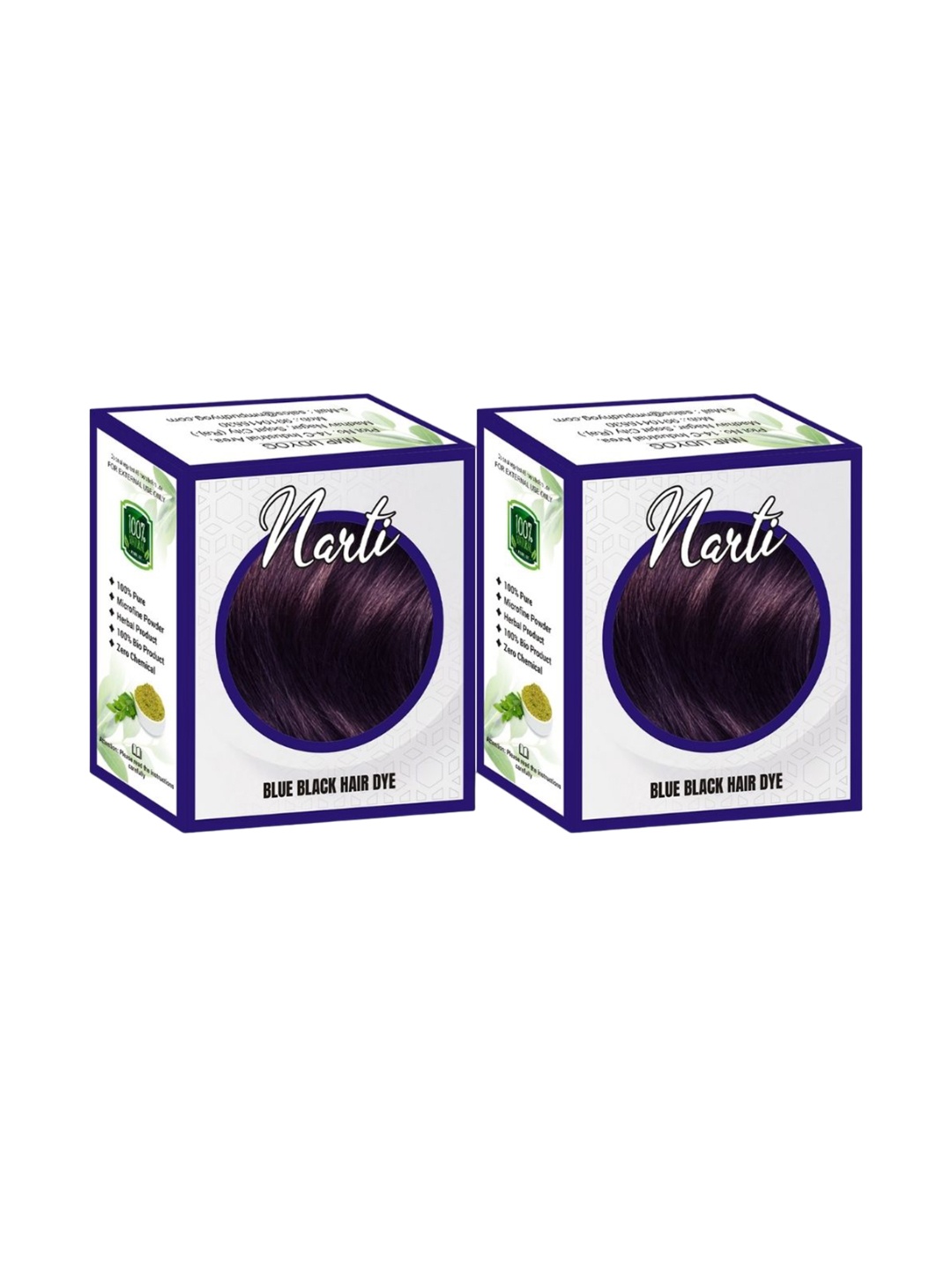 

NARTI Set Of 2 Nourishing Henna Hair Color- Blue Black- 60g Each