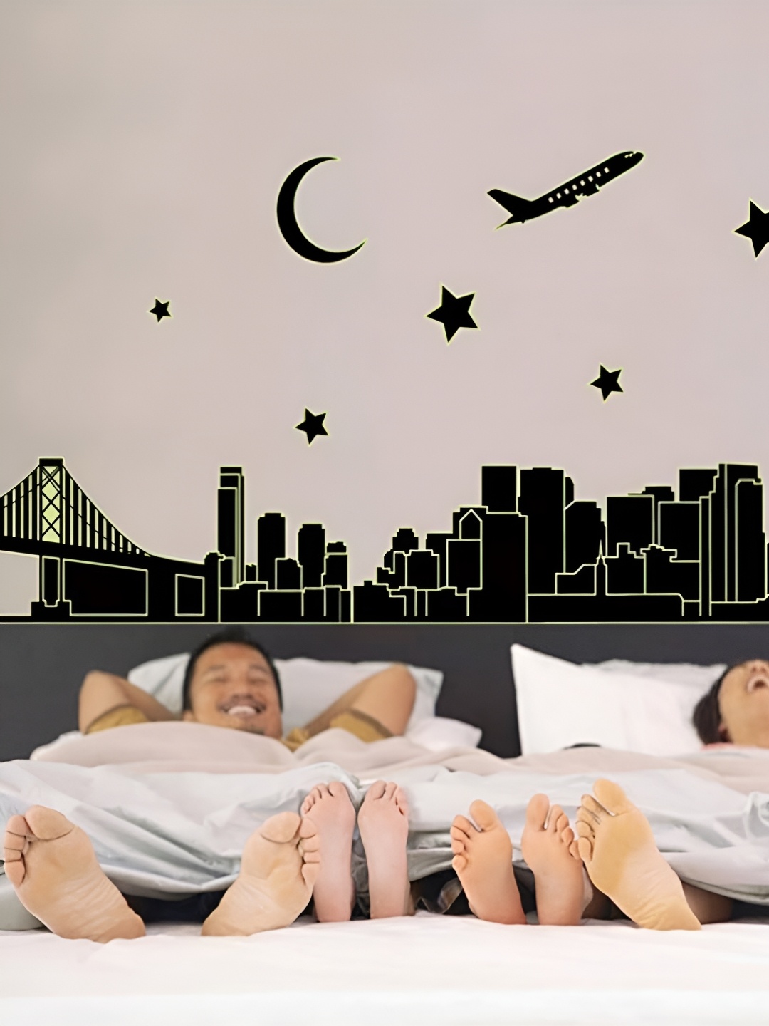 

Jaamso Royals Black Building With Star & Aeroplane Self-Adhesive Wall Sticker