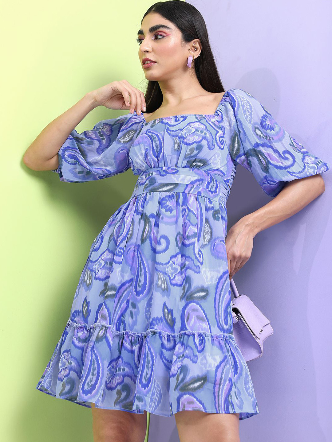 

Tokyo Talkies Floral Print Fit & Flare Dress, Blue