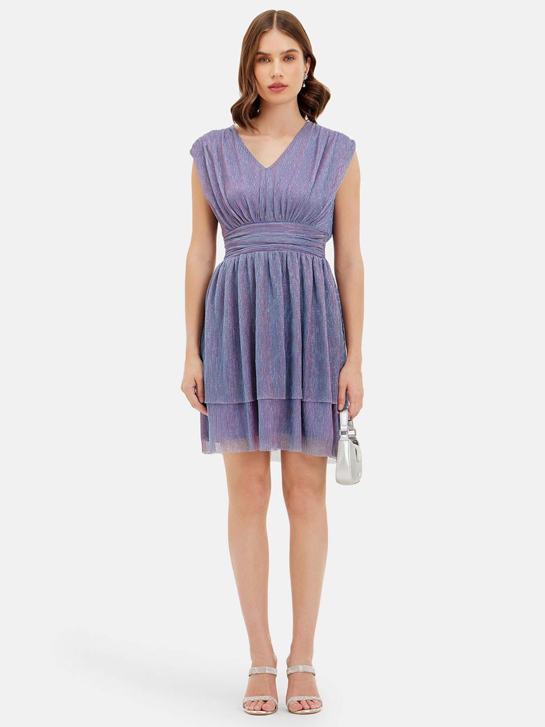 

Kazo Satin Fit & Flare Dress, Purple