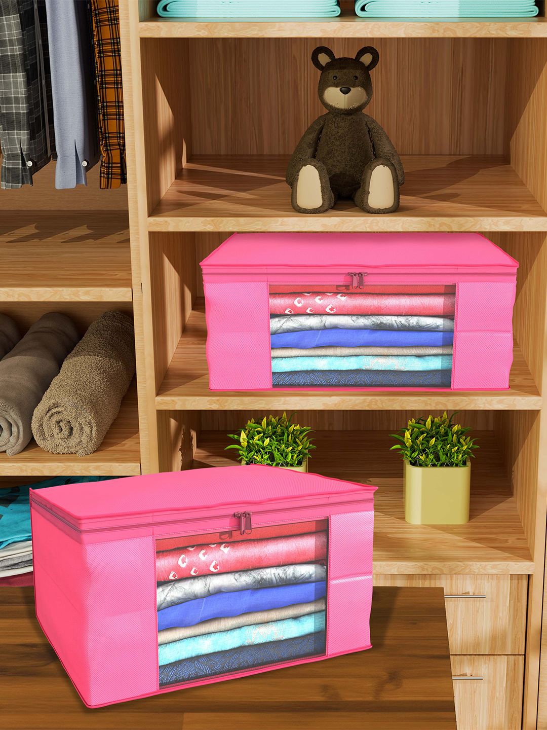 

Kuber Industries Pink Set of 4 Regular Drawer Organiser Organisers