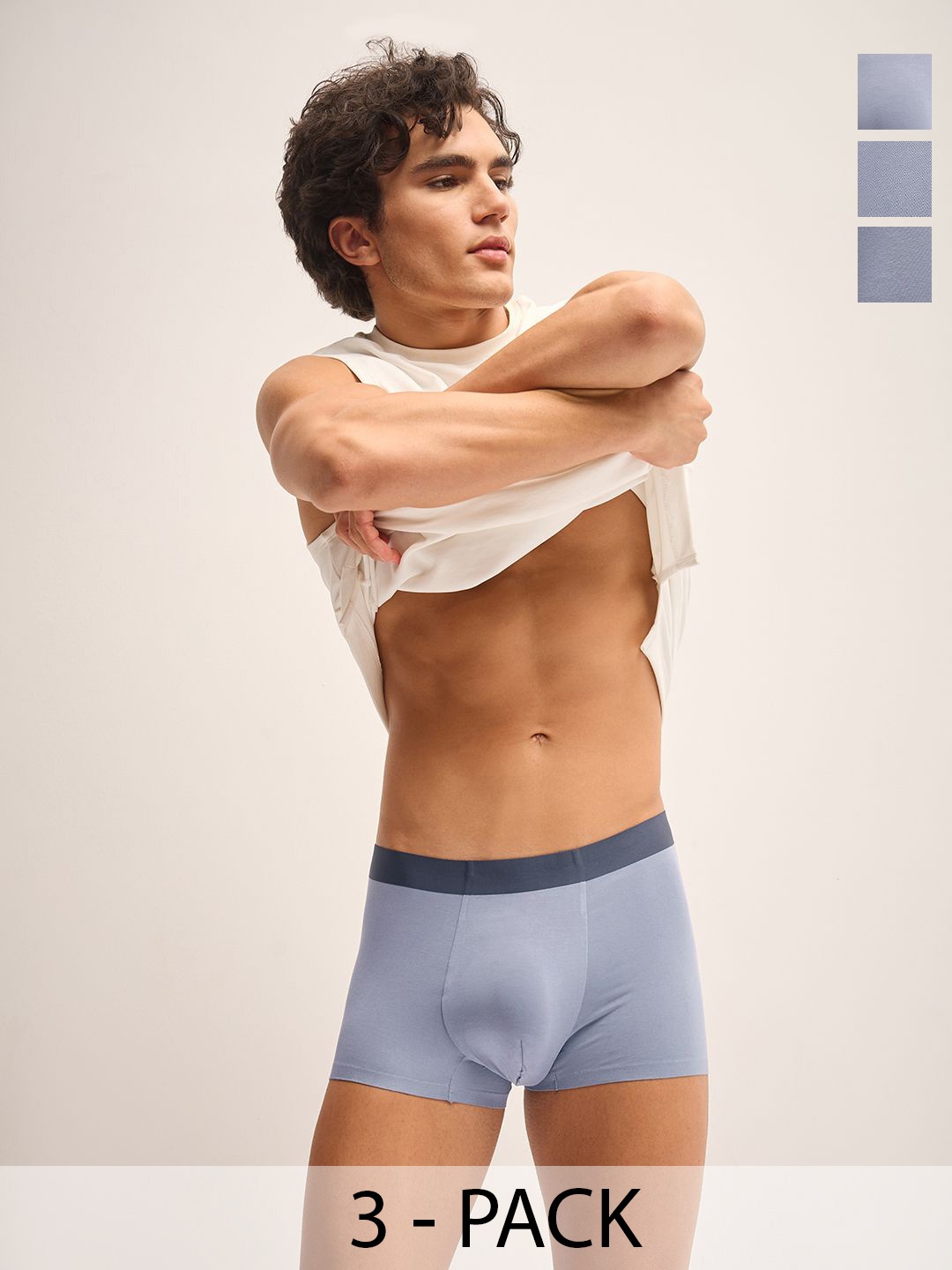 

THE BEAR HOUSE Pack Of 3 Men Breathability Trunks BRI-ARBLO-P3, Grey