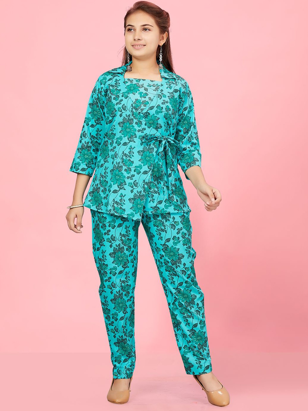 

BAESD Girls Printed Clothing Set, Sea green