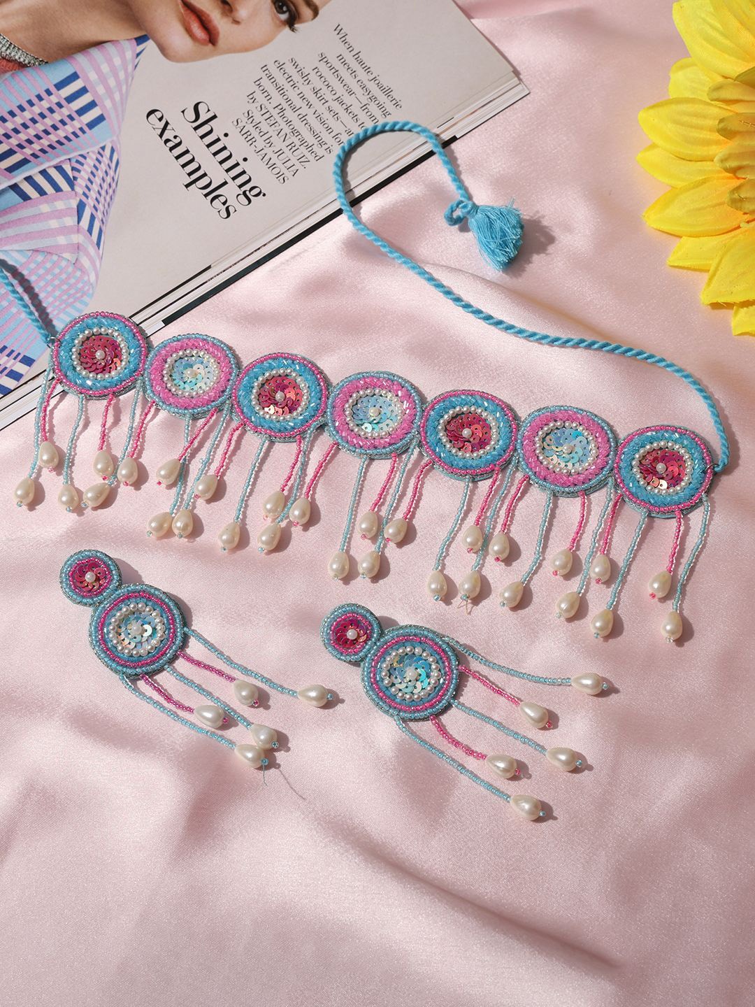 

VENI Beaded Jewellery Set, Blue