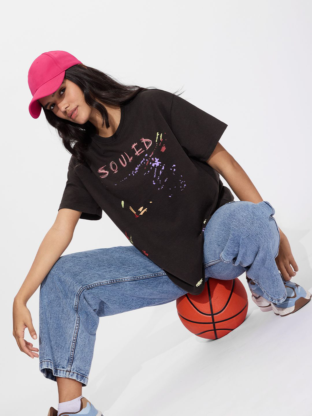 

The Souled Store Women Typography Printed T-shirt, Black