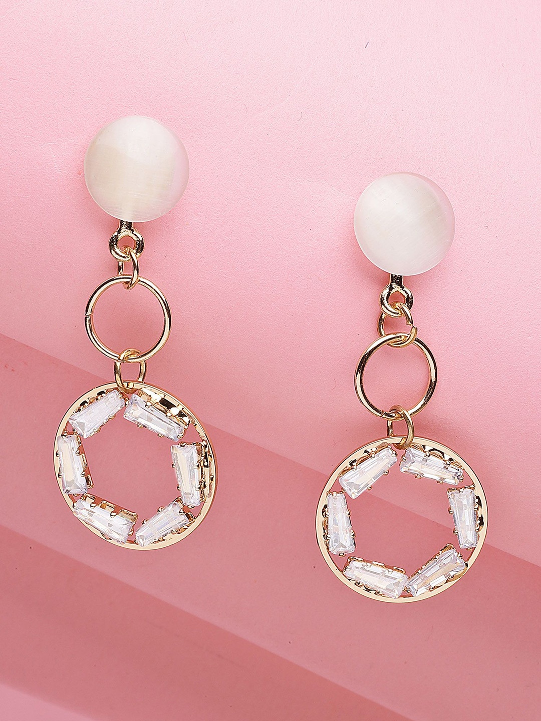 

Bohey by KARATCART Contemporary Drop Earrings, Gold