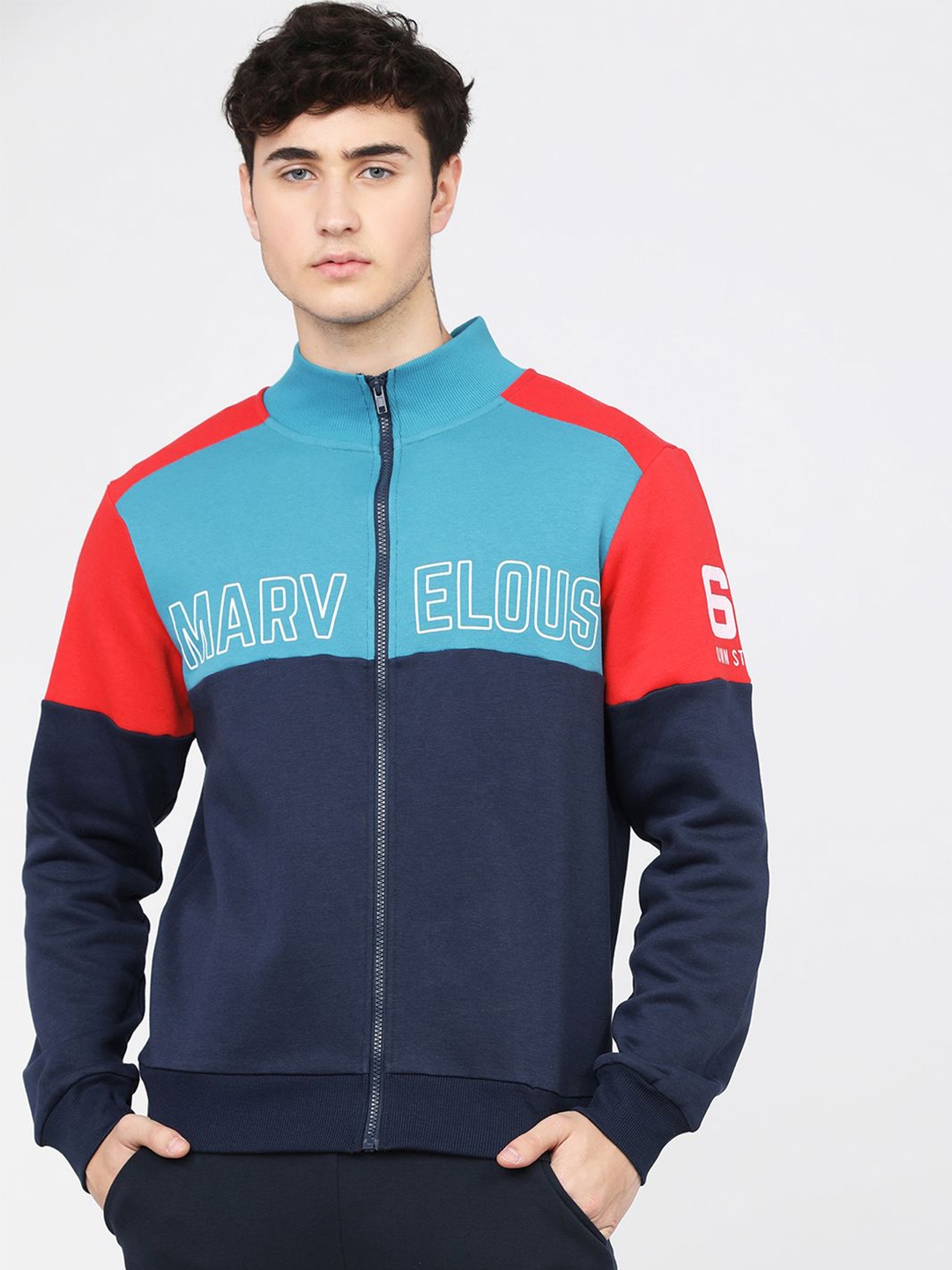 

HIGHLANDER Men Colourblocked Sweatshirt, Teal
