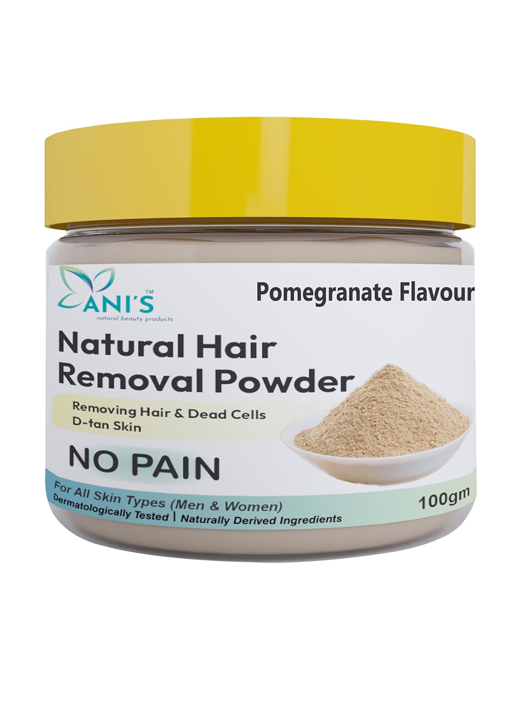 

ANI'S No Pain Pomegranate Natural Hair Removal Powder - 100g, White