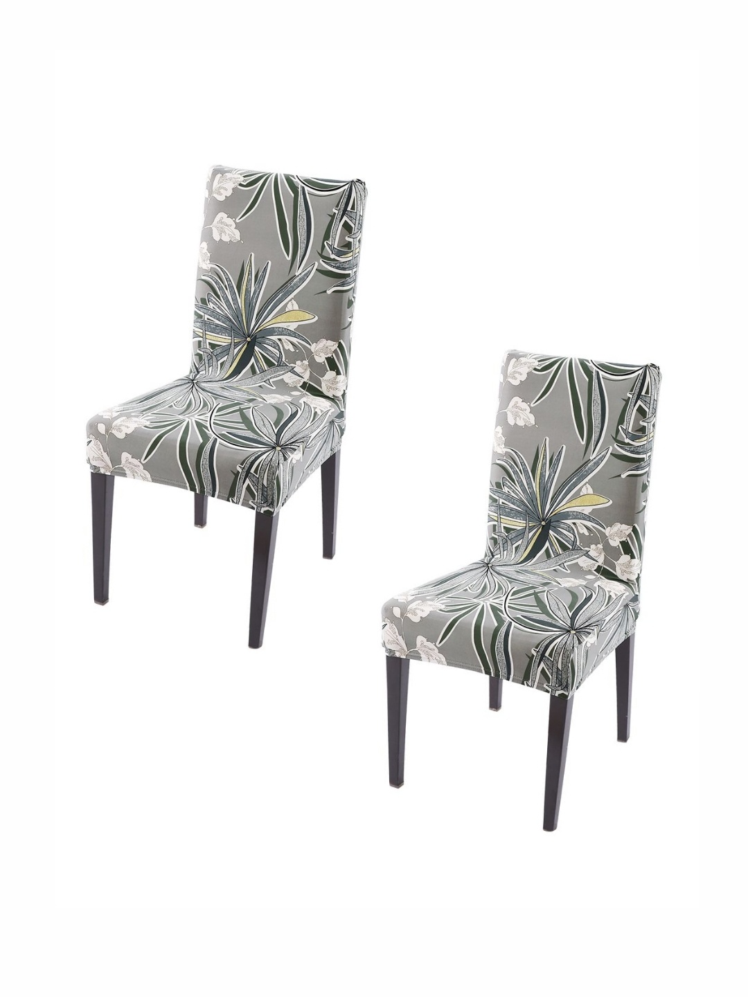 

HOKIPO Set Of 2 Grey Printed Chair Covers