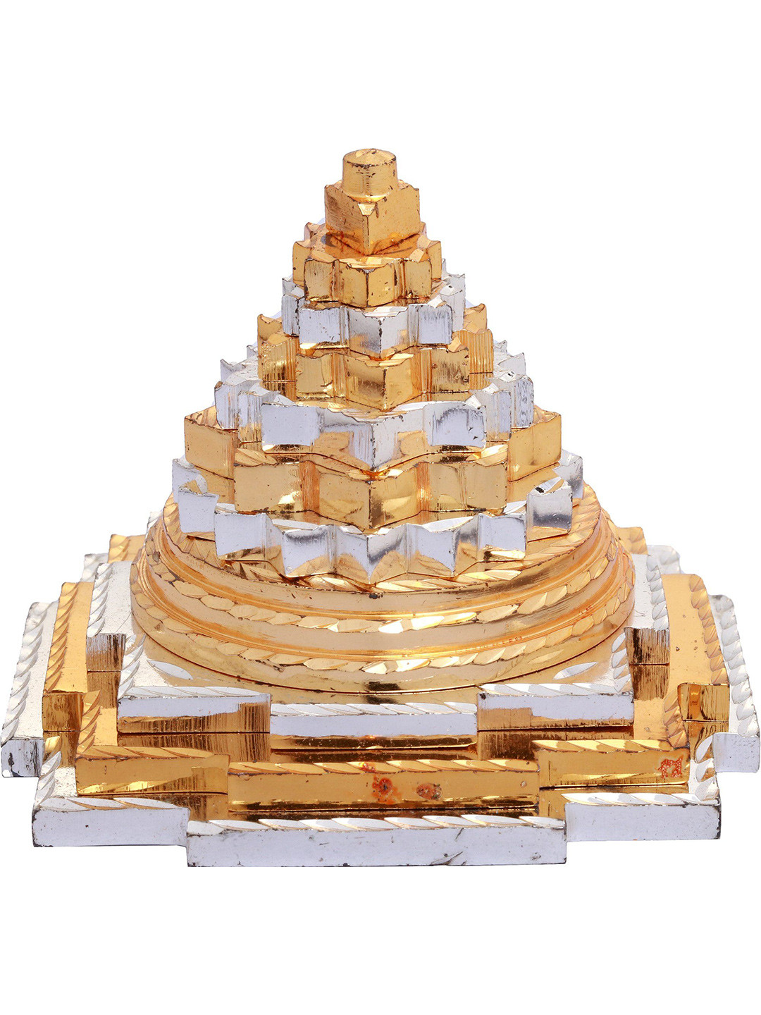 

Exotic India 3" Brass Shri Yantra Maha Meru, Gold