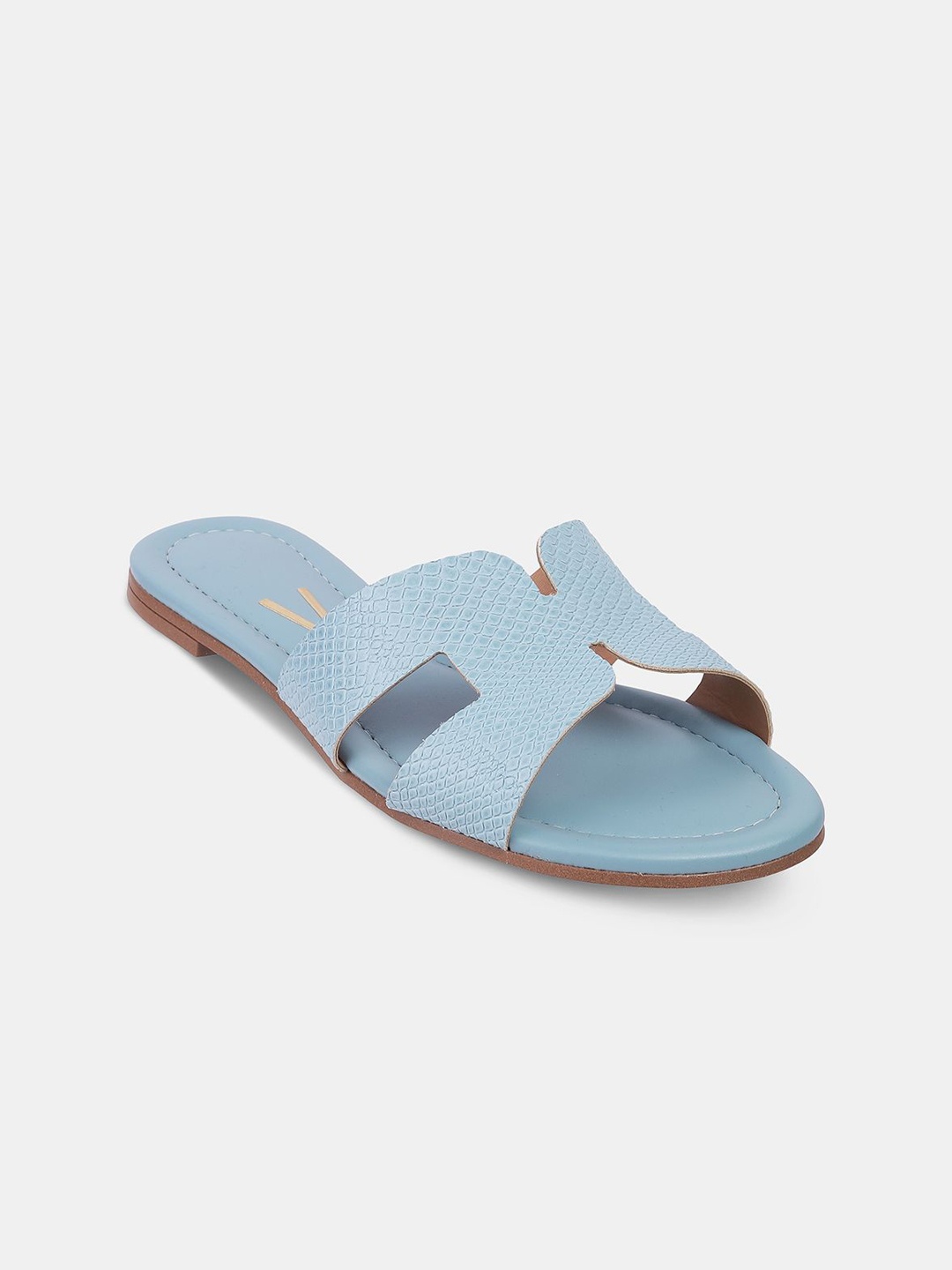 

Vizzano Women Textured Open Toe Flats, Turquoise blue