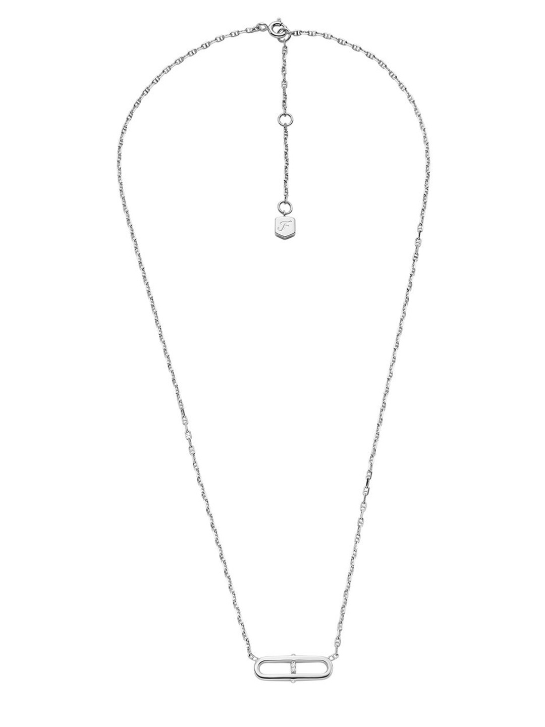 

Fossil Sterling Silver Stone Studded Necklace