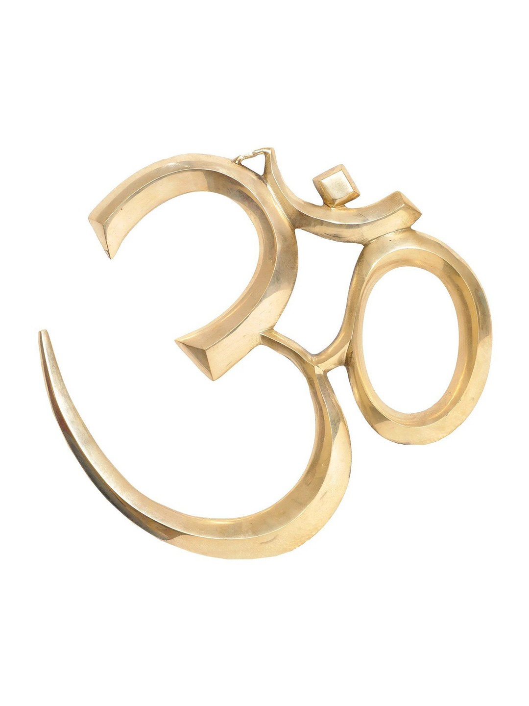 

Exotic India 19" Brass Om Wall Hanging, Gold
