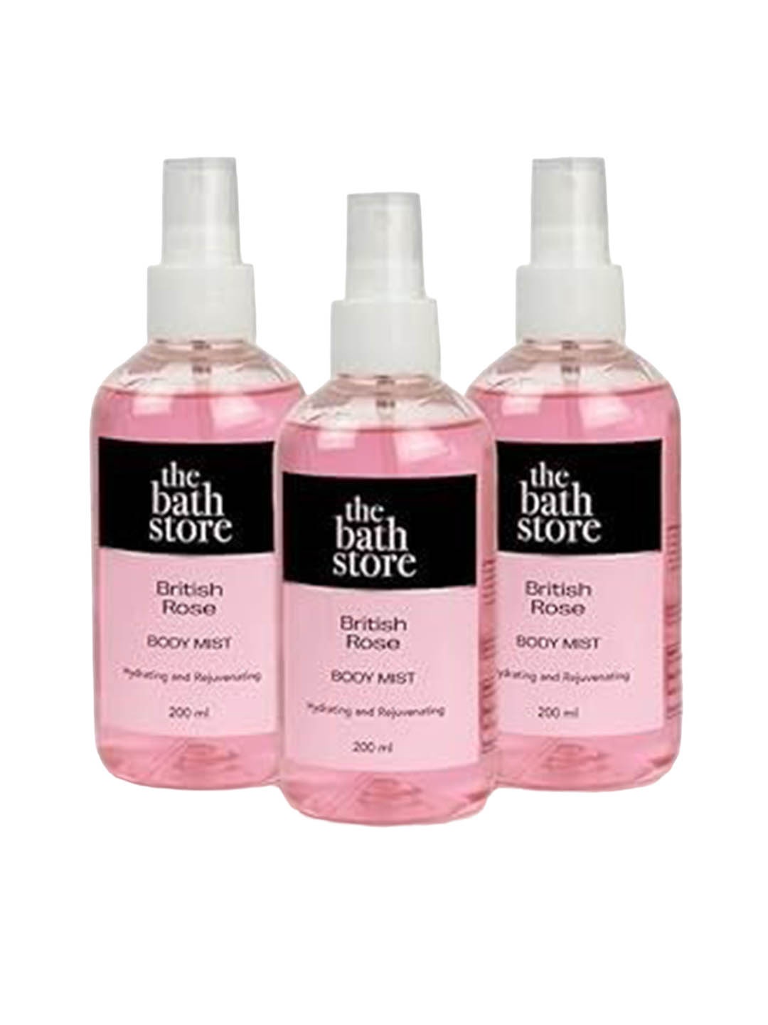 

The Bath Store British Rose Set Of 3 Long-Lasting Scent Body Mist-200ml Each, Pink