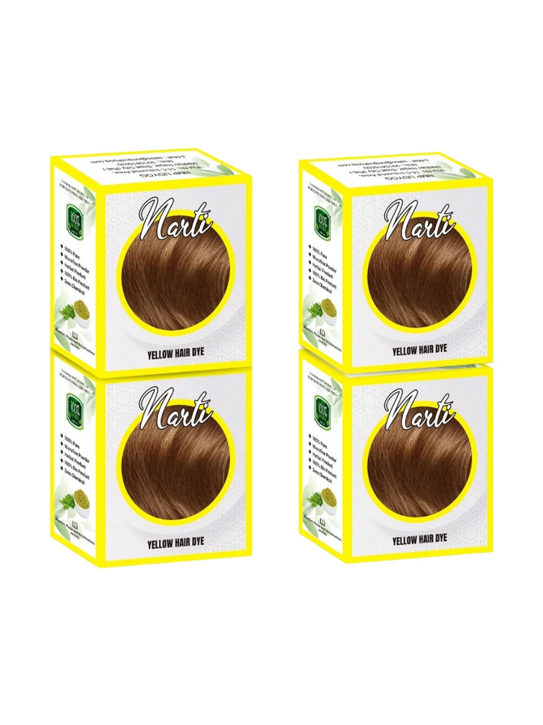 

NARTI Set Of 4 Nourishing Henna Hair Color- Yellow- 60g Each