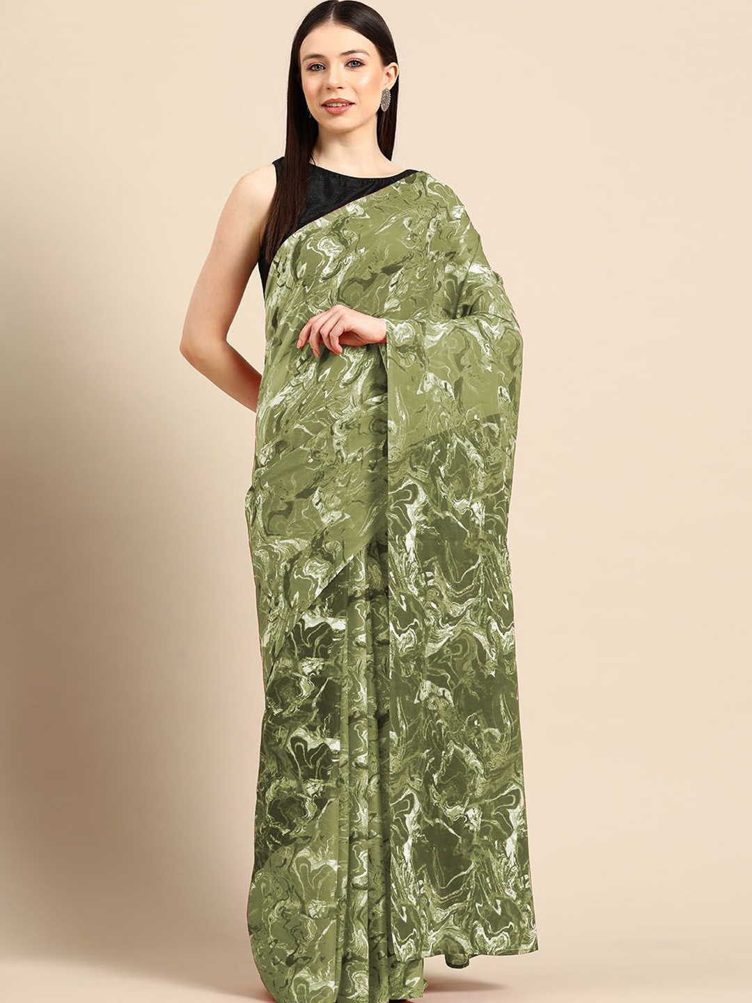 

BUTA BUTI Pure Cotton Saree, Olive