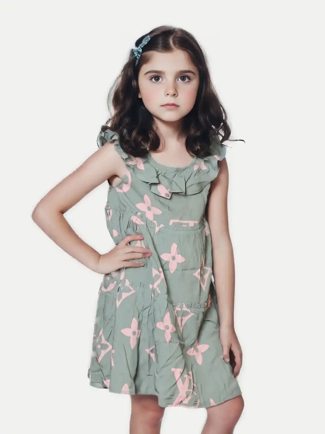 

BAESD Floral Print A-Line Dress, Green