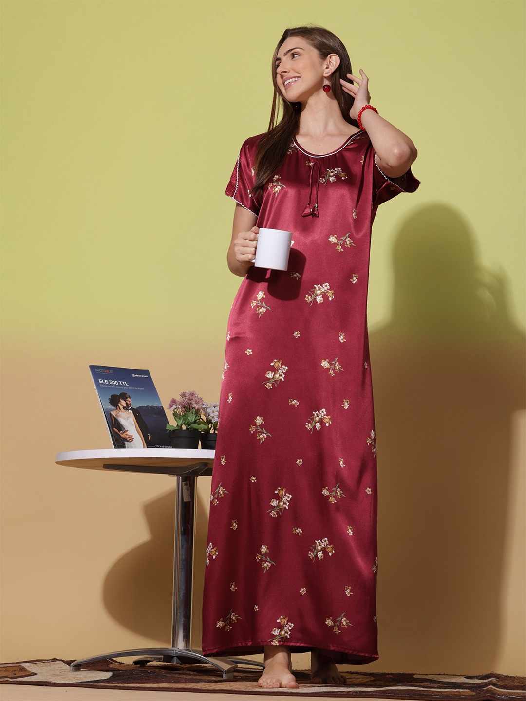 

9shines Label Everyday Maxi Nightdress, Red