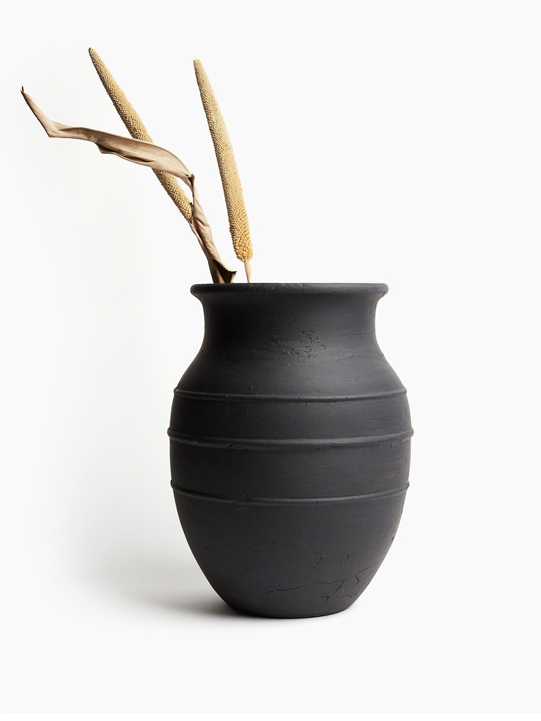 

H&M Textured Terracotta Vase, Black