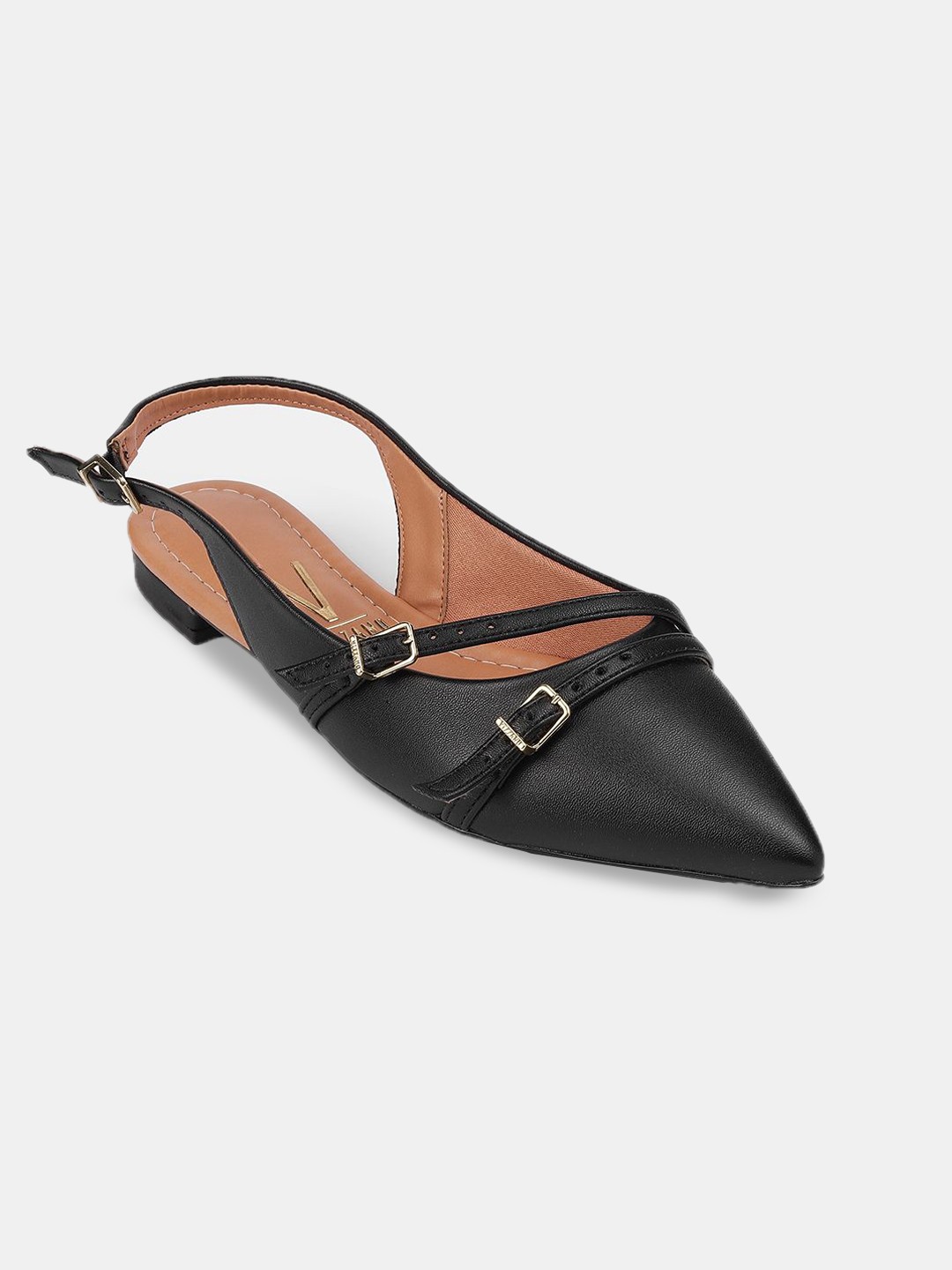 

Vizzano Women Mules with Buckles Flats, Black