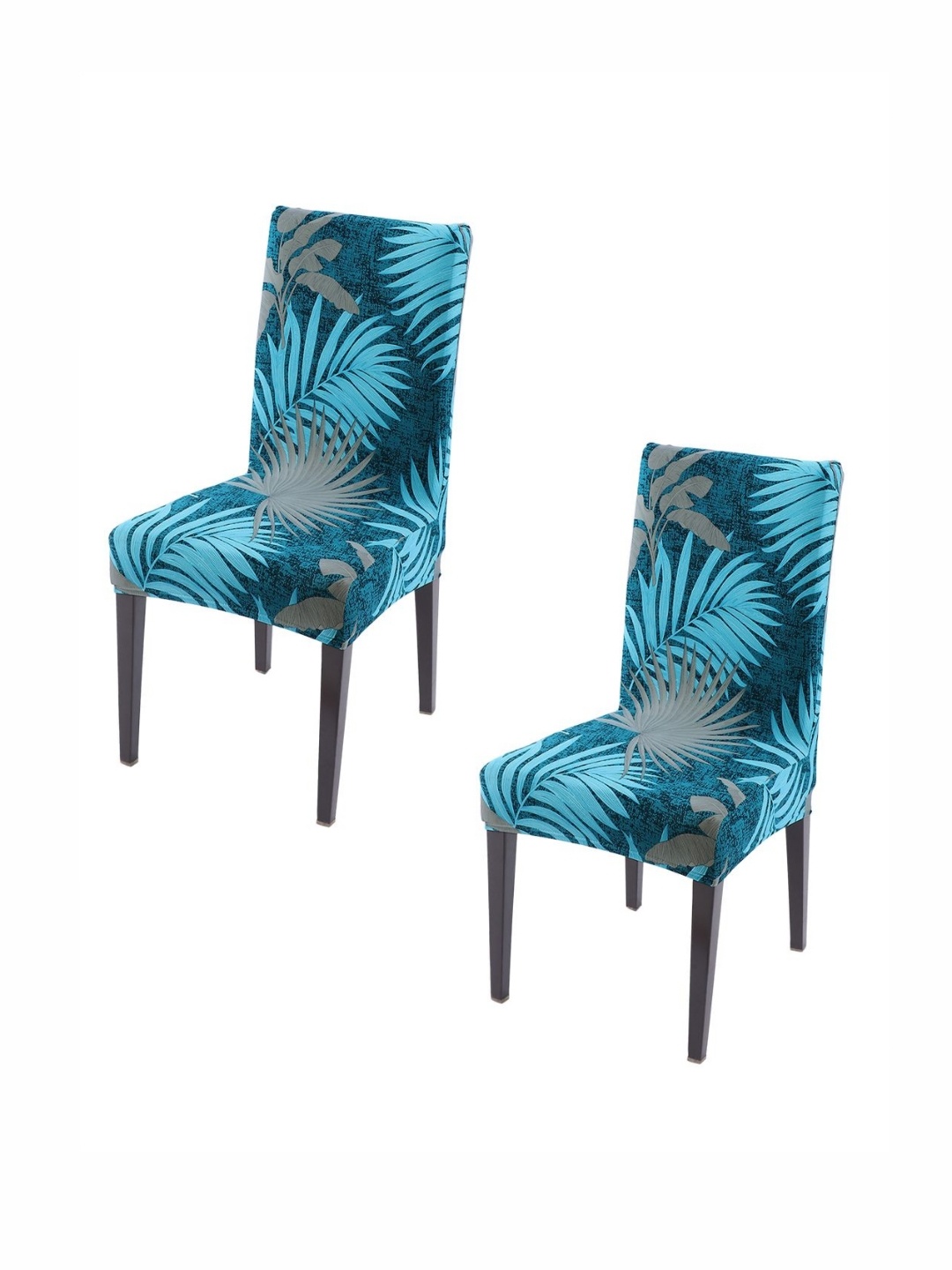 

HOKIPO Set Of 2 Blue Printed Chair Covers