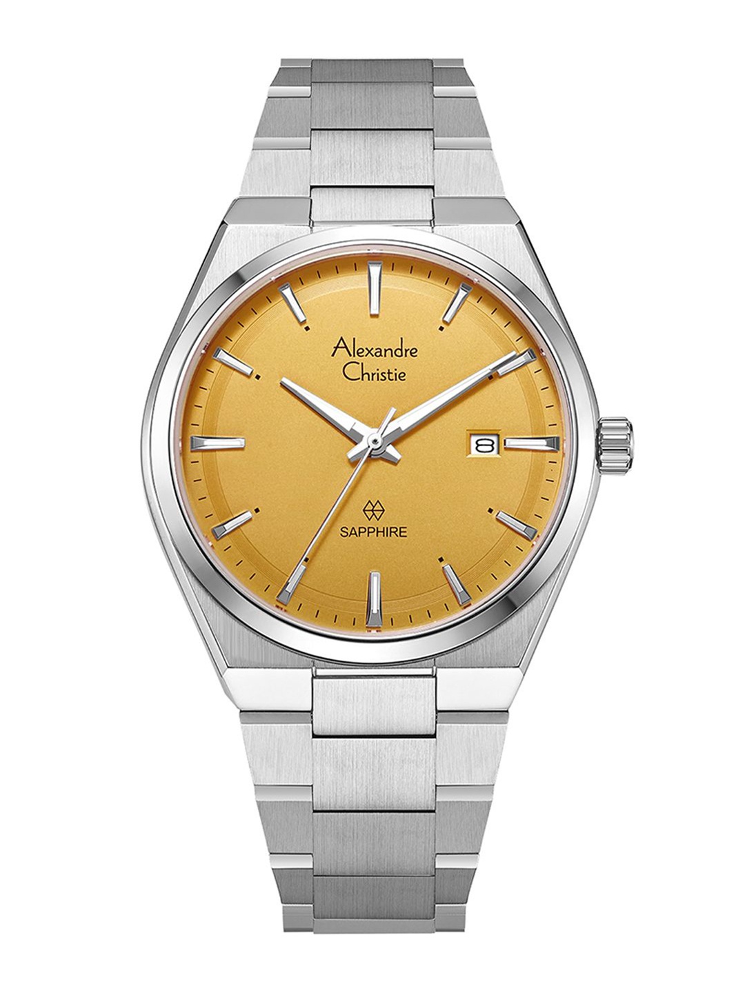 

Alexandre Christie Men Dial & Stainless Steel Bracelet Style Straps Analogue Watch 8697MDBSSYL, Yellow