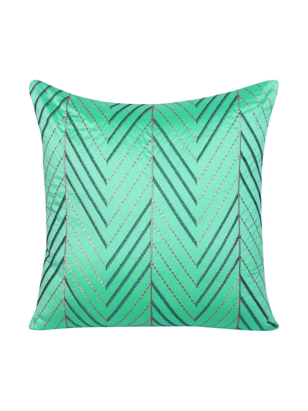 

HOME9INE Green & Blue Set of 2 Embroidered Square Cushion Covers