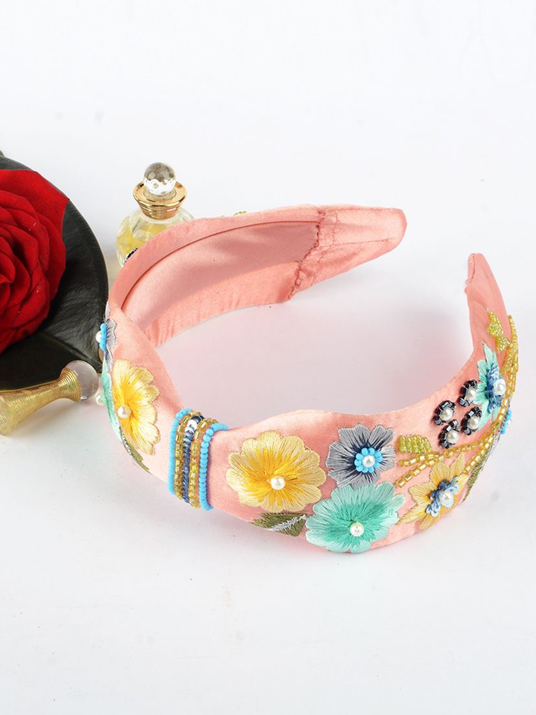 

Radhu & Kabby Women Embellished Hairband, Peach