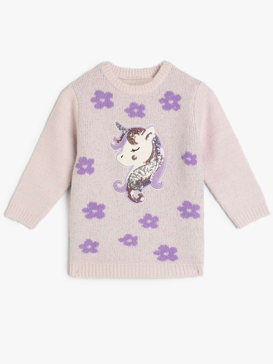 

Koton Girls Floral Pullover, Purple