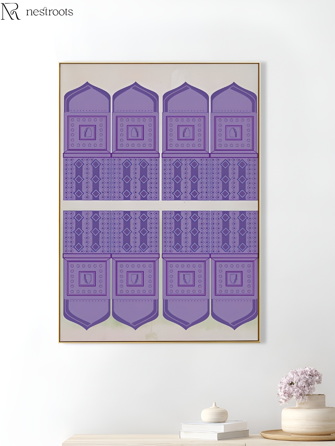 

nestroots White & Purple Islamic Tomb Canvas Wall Art