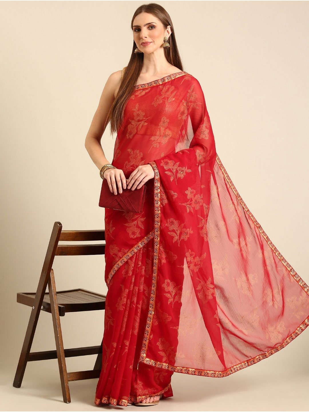

all about you Woven Design Silk Blend Saree, Maroon