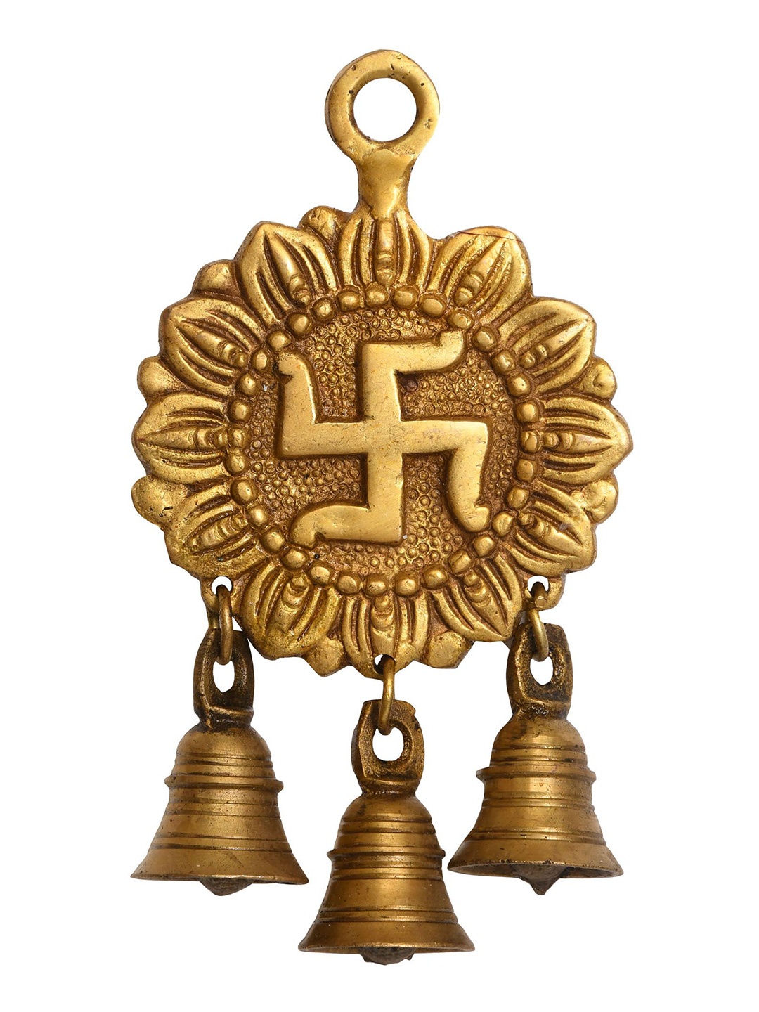 

Exotic India 6" Brass Wall Hanging Bells, Gold