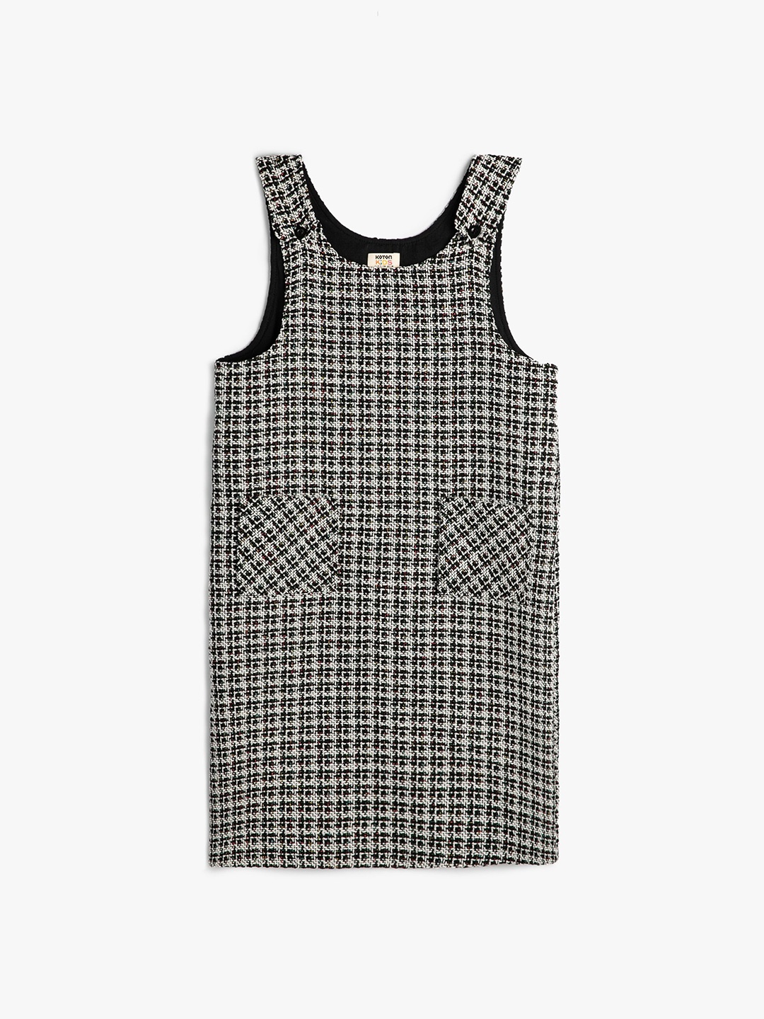 

Koton Girls Checked Pinafore Dress, Black