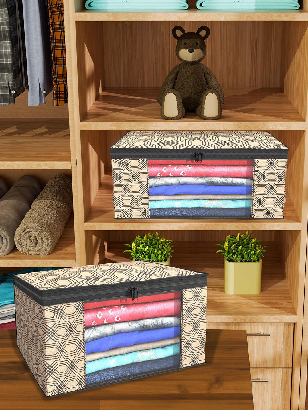 

Kuber Industries Coffee Brown Set of 4 Regular Drawer Organiser Organisers