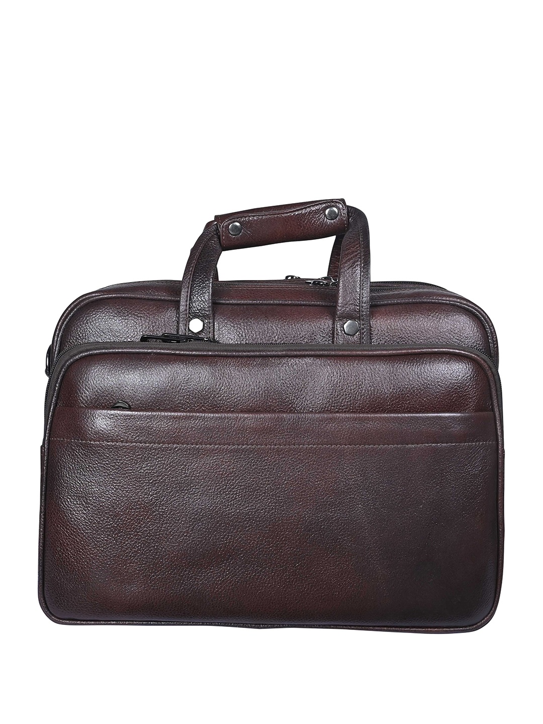 

Calvadoss Men Up To 17 Inch Textured Leather Laptop Bag, Brown