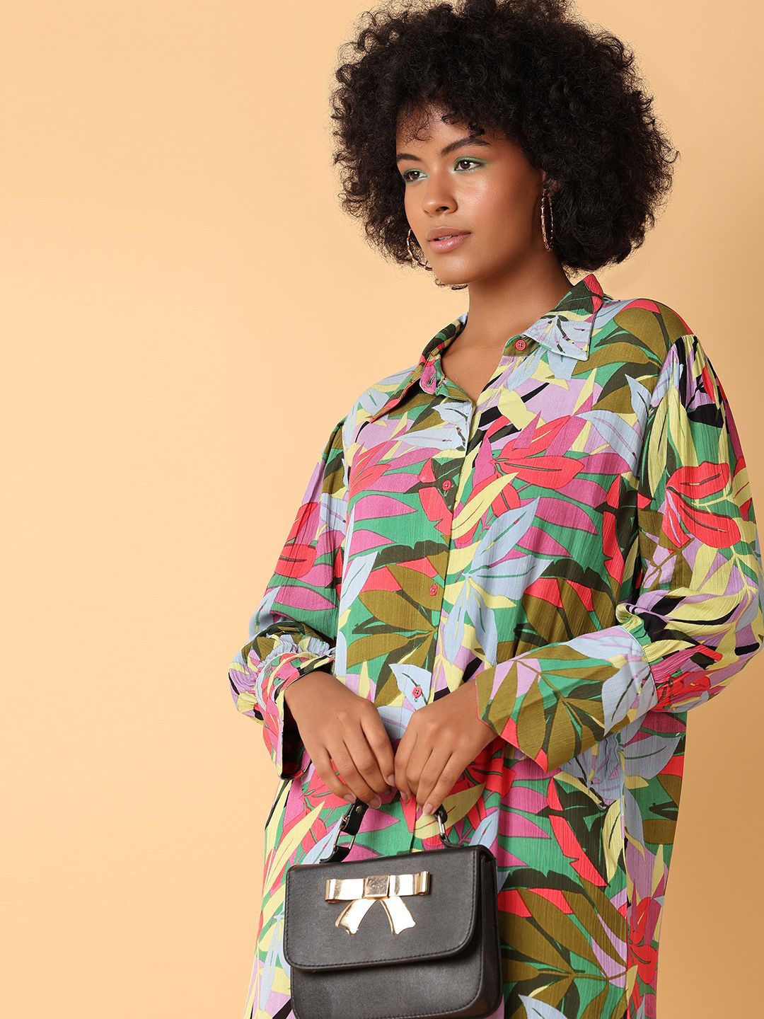 

UNLIMITED Floral Print Flared Sleeve A-Line Dress, Multi