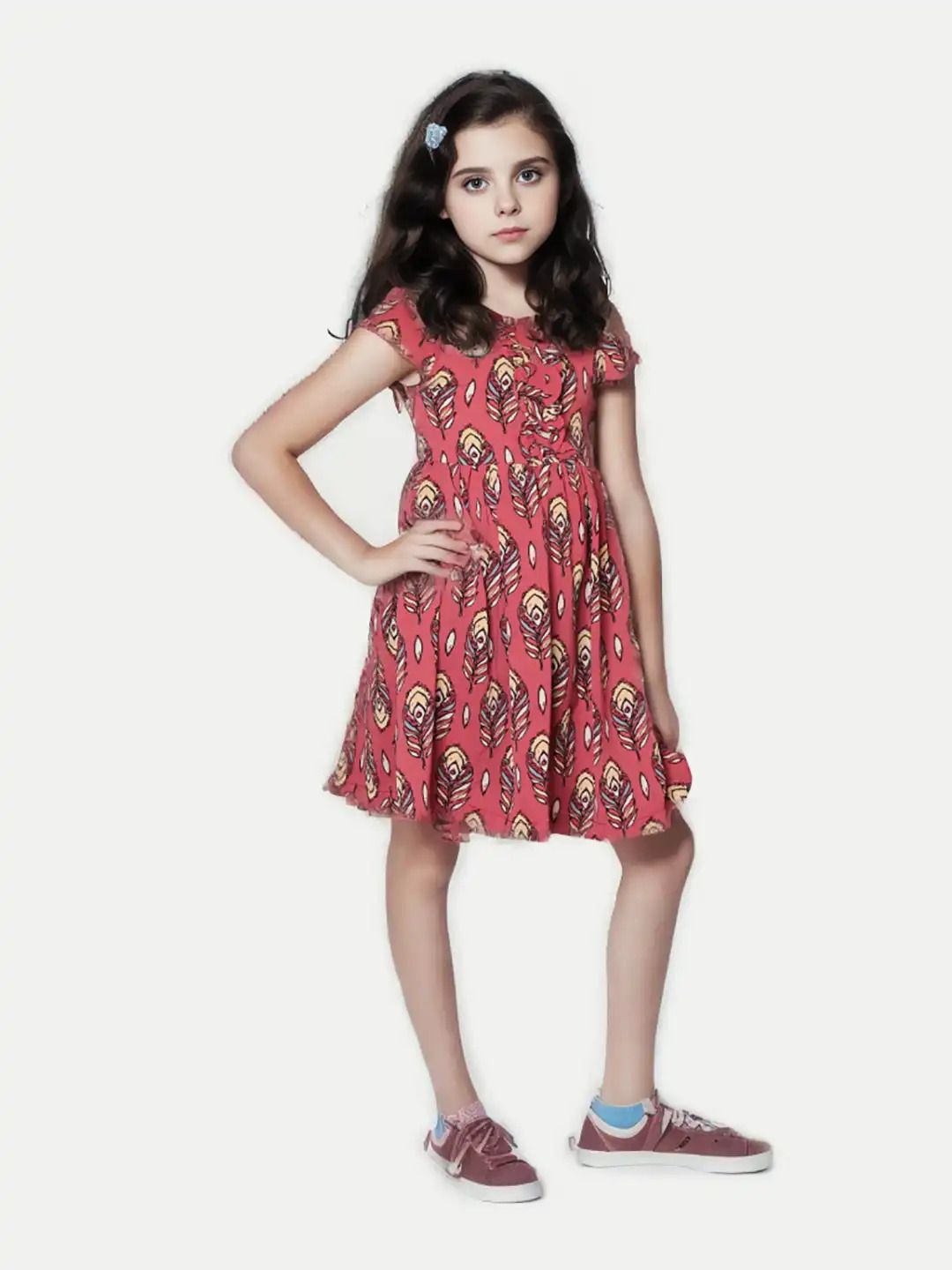 

BAESD Floral Print Fit & Flare Dress, Red