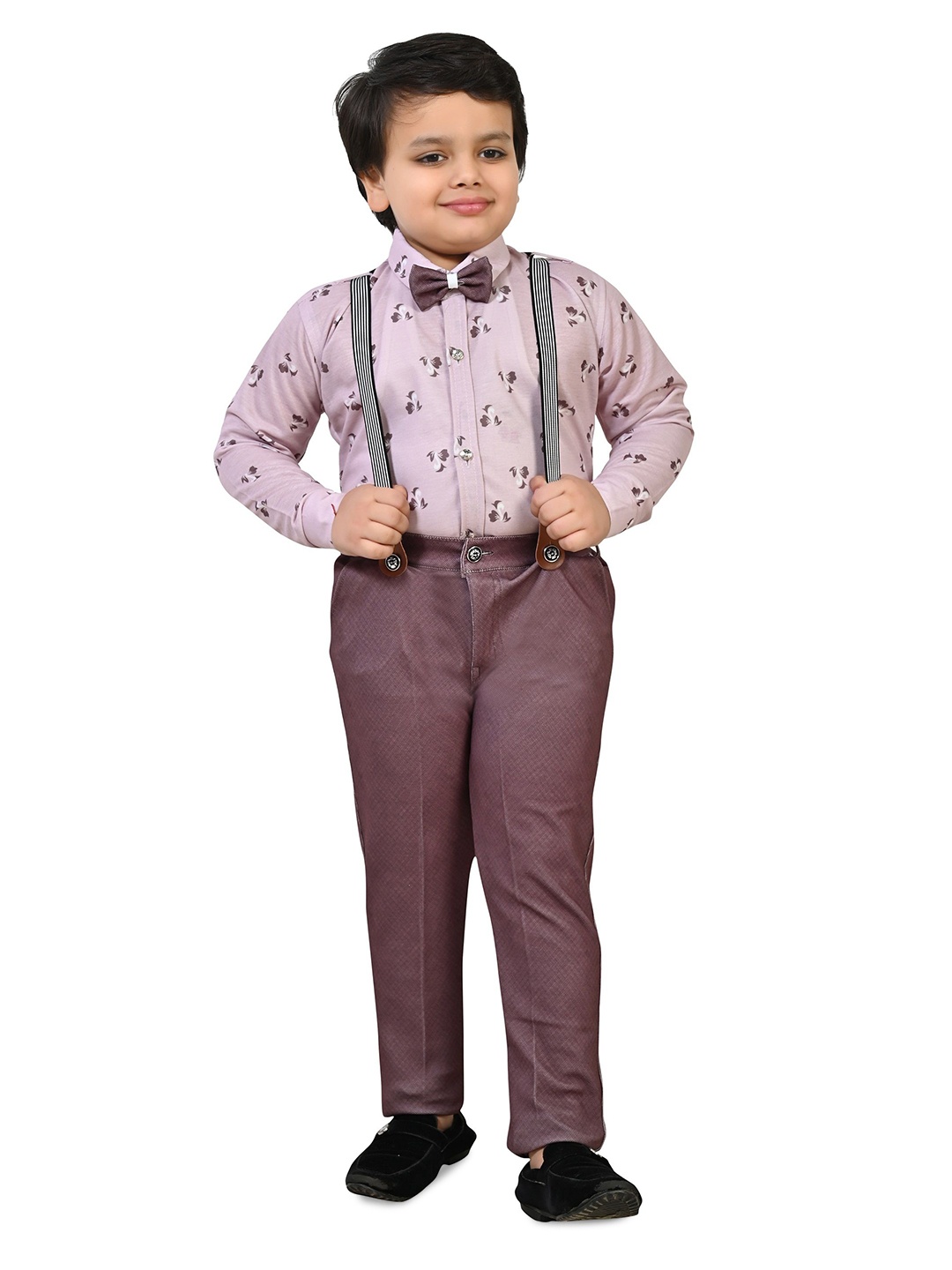 

Arshia Fashions Boys Printed Shirt with Trousers, Purple