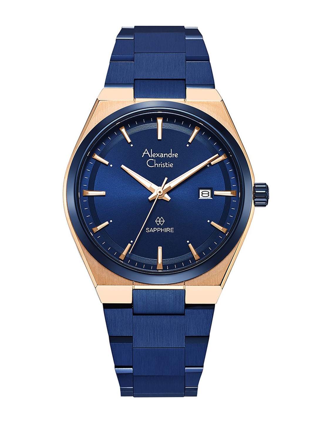 

Alexandre Christie Men Dial & Stainless Steel Bracelet Style Straps Analogue Watch 8697MDBURBU, Blue