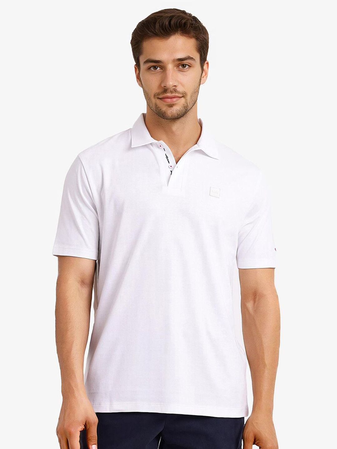 

RARE RABBIT Men V-Neck Raw Edge T-shirt, White