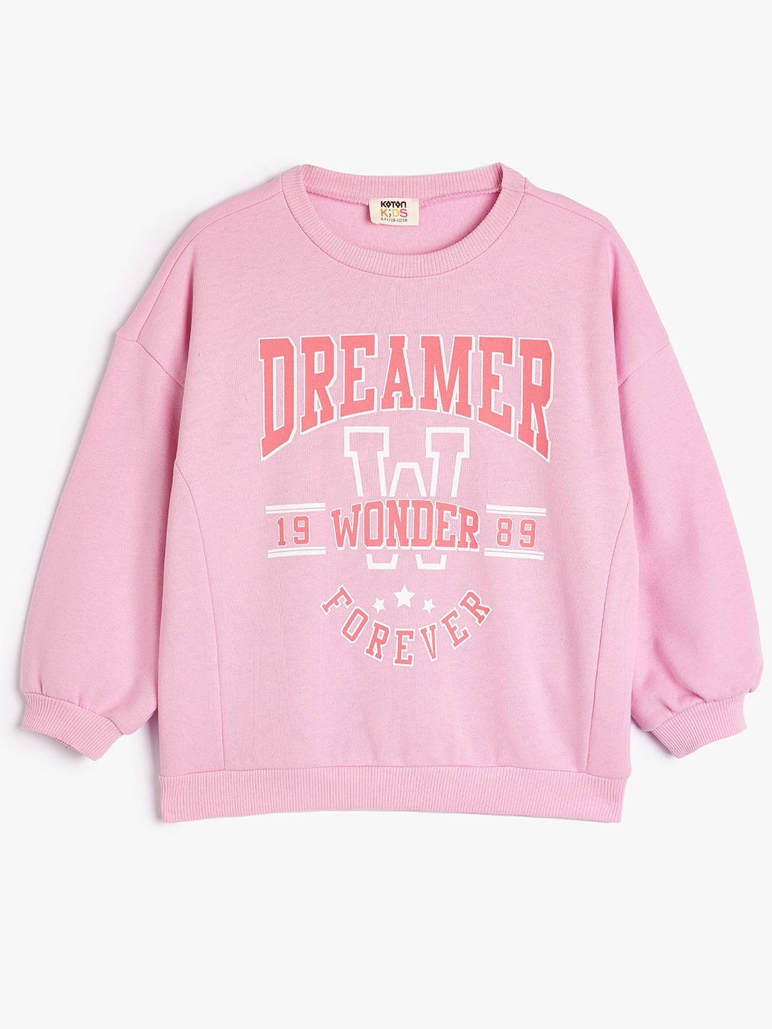 

Koton Girls Typography Printed Sweatshirt, Pink