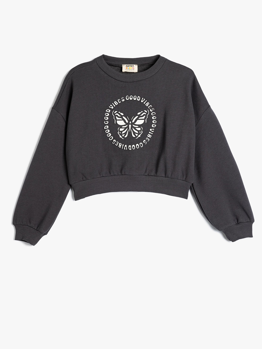 

Koton Girls Typography Printed Sweatshirt, Grey