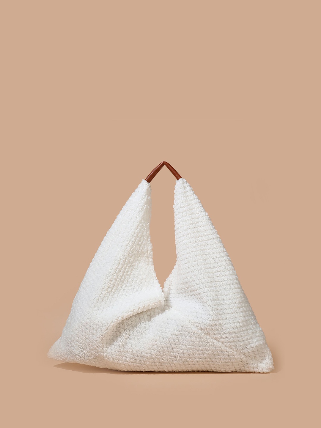 

LULU & SKY Half Moon Hobo Bag with Quilted, White