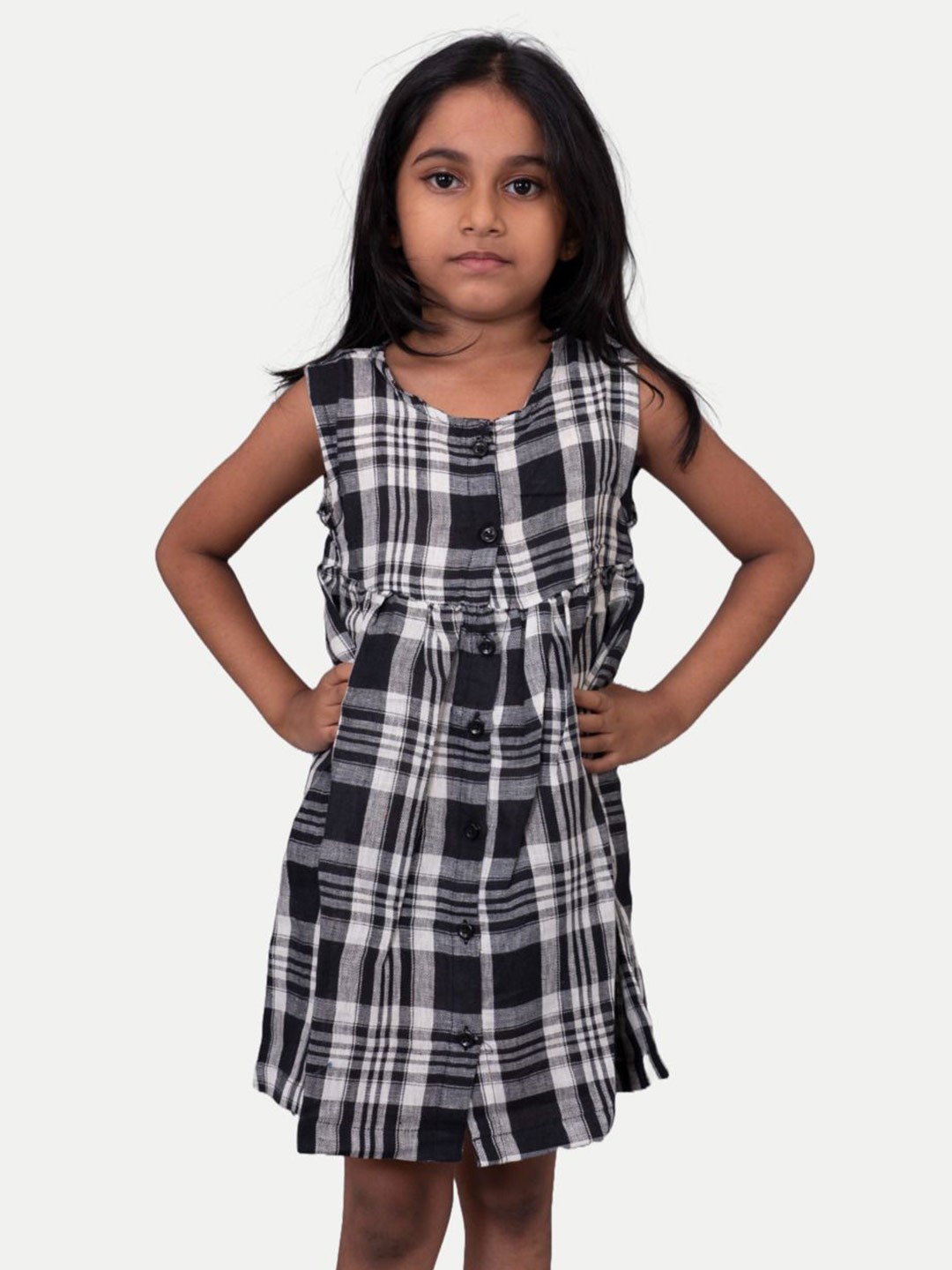 

BAESD Checked A-Line Dress, Black