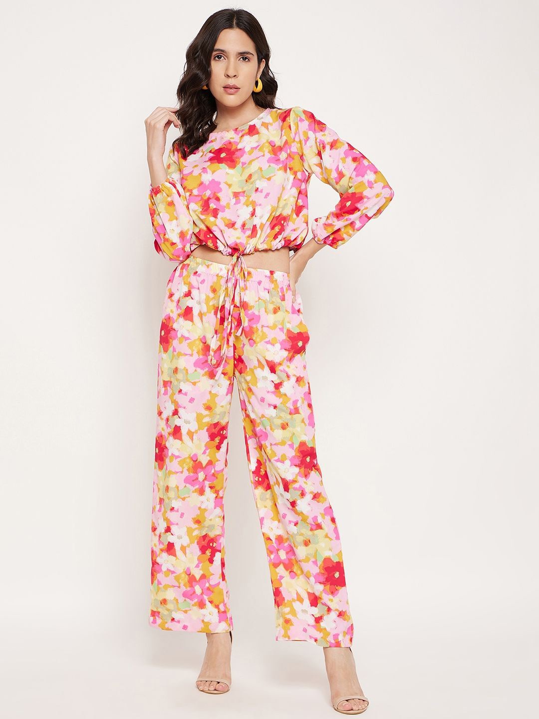 

Murcia Printed Long Sleeve Top & Trouser Co-Ords, Red