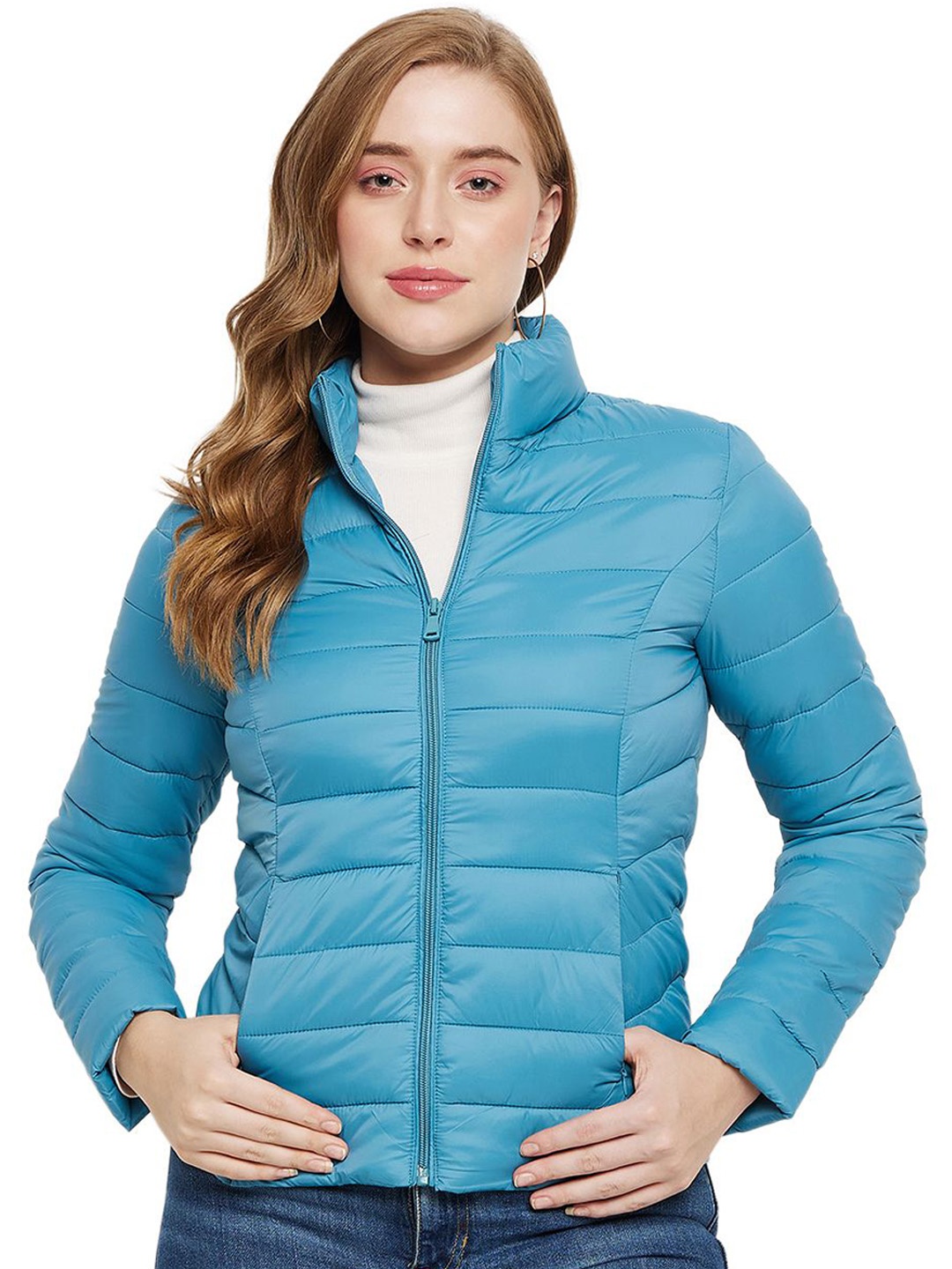 

Madame Women Camouflage Cotton Lightweight Padded Jacket, Blue